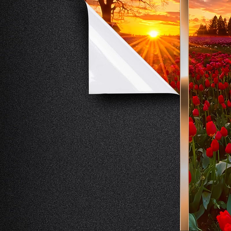DUOFIRE Blackout Window Film Sun Blocking White Black Window Privacy Film Non Adhesive Static Cling Removable Windows Tint Anti -Glare Day Sleep Windows Tinting Films for Home, Office(17.4 x 78.7 in) - Image 1